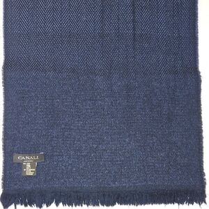 ​CANALI Italy Luxury Wool Scarf - Blue High-End Menswear